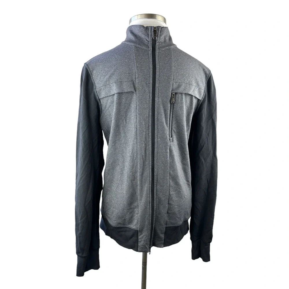Lululemon Post Gravity Jacket Full Zip Heathered Black Gray Men's Size Large - Picture 16 of 16